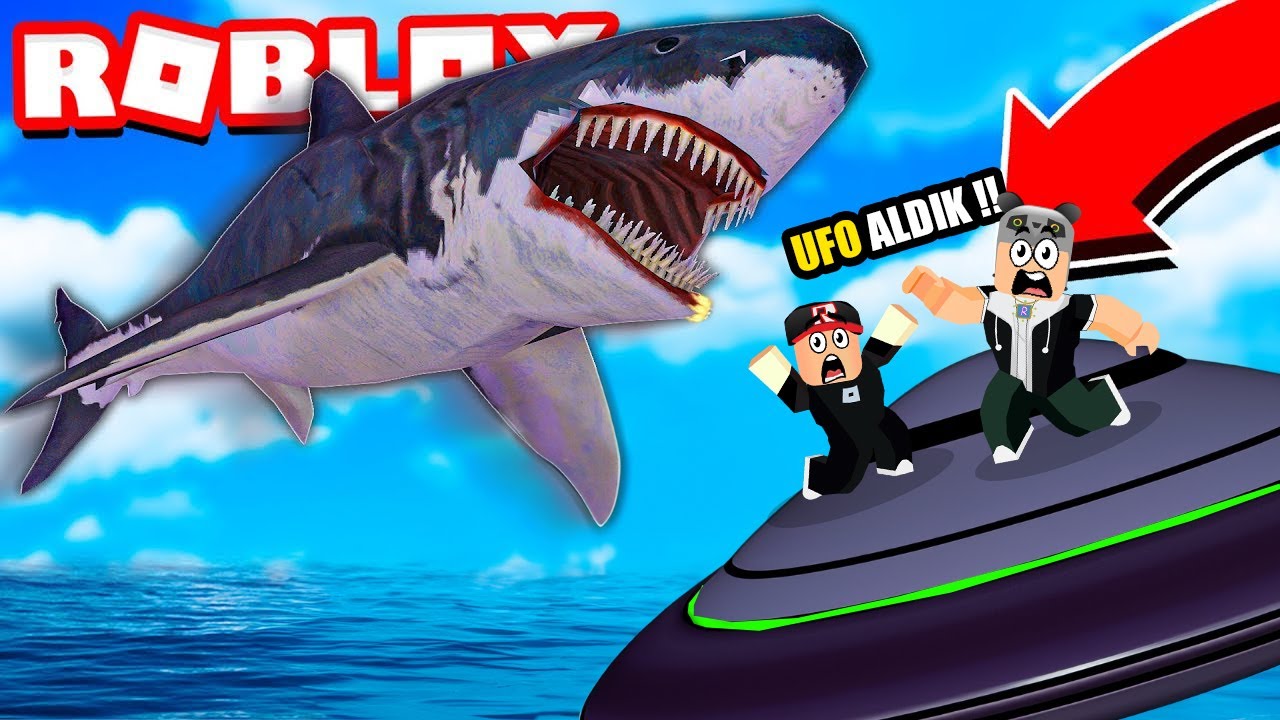Ufo Gemisi Aldık !! Köpek Balığı Peşimizde - Panda ile Roblox SharkBite 2