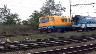 Движение поездов на станции Прага-Вршовице, город Прага, Чехия / Trains at station Prague-Vrsovice