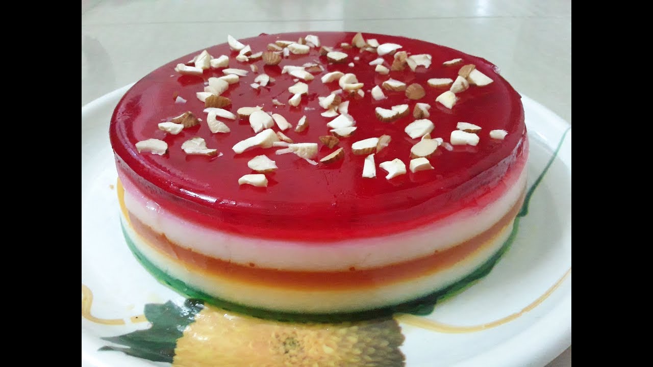 China Grass Pudding Recipe 5 Layer pudding in very easy steps