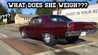 Cruising to the scales! 1968 Dodge Dart drag car weight