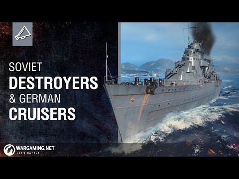 kein Name: Soviet destroyers and German cruisers on the horizon