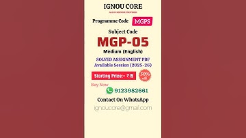 MGP 05 Solved Assignment PDF 2025-26 in English, MGPS program MGP-05 Solved assignments