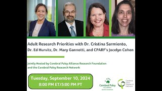 MyCP Webinar: Priorities in Adult Cerebral Palsy Research