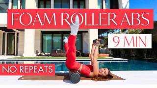 9 MIN FOAM ROLLER ABS WORKOUT - Deep Core Focused | At Home Pilates