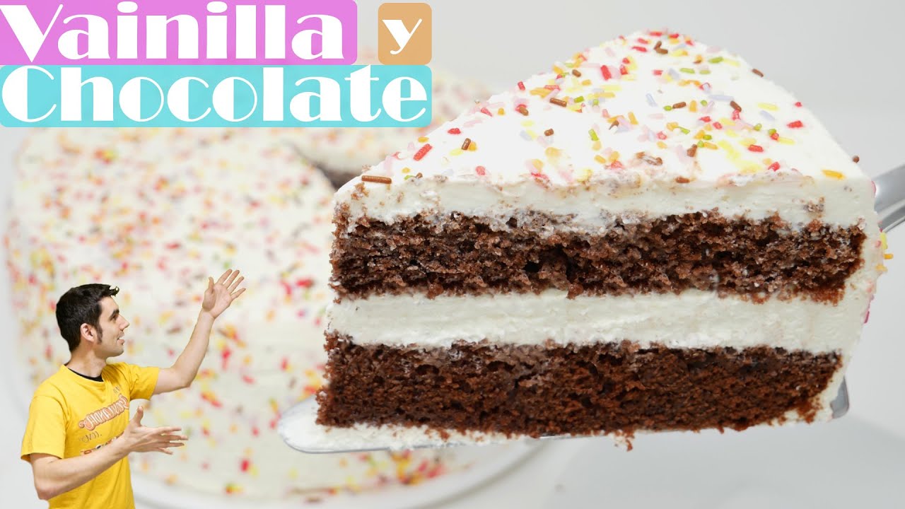 TARTA de VAINILLA y CHOCOLATE 🍫🎂 Deliciosa jugosa para celebraciones o cumpleaños  Receta # 594