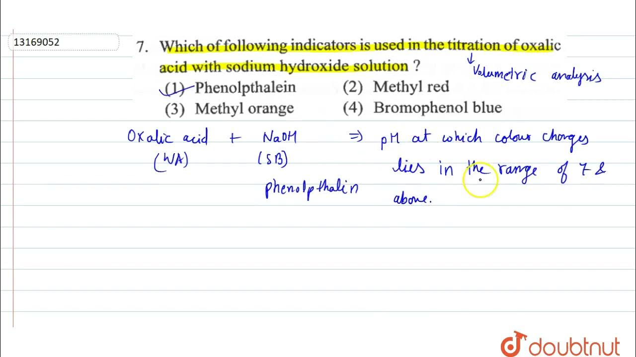 Which of following indicators is used in the titration of oxalic acid