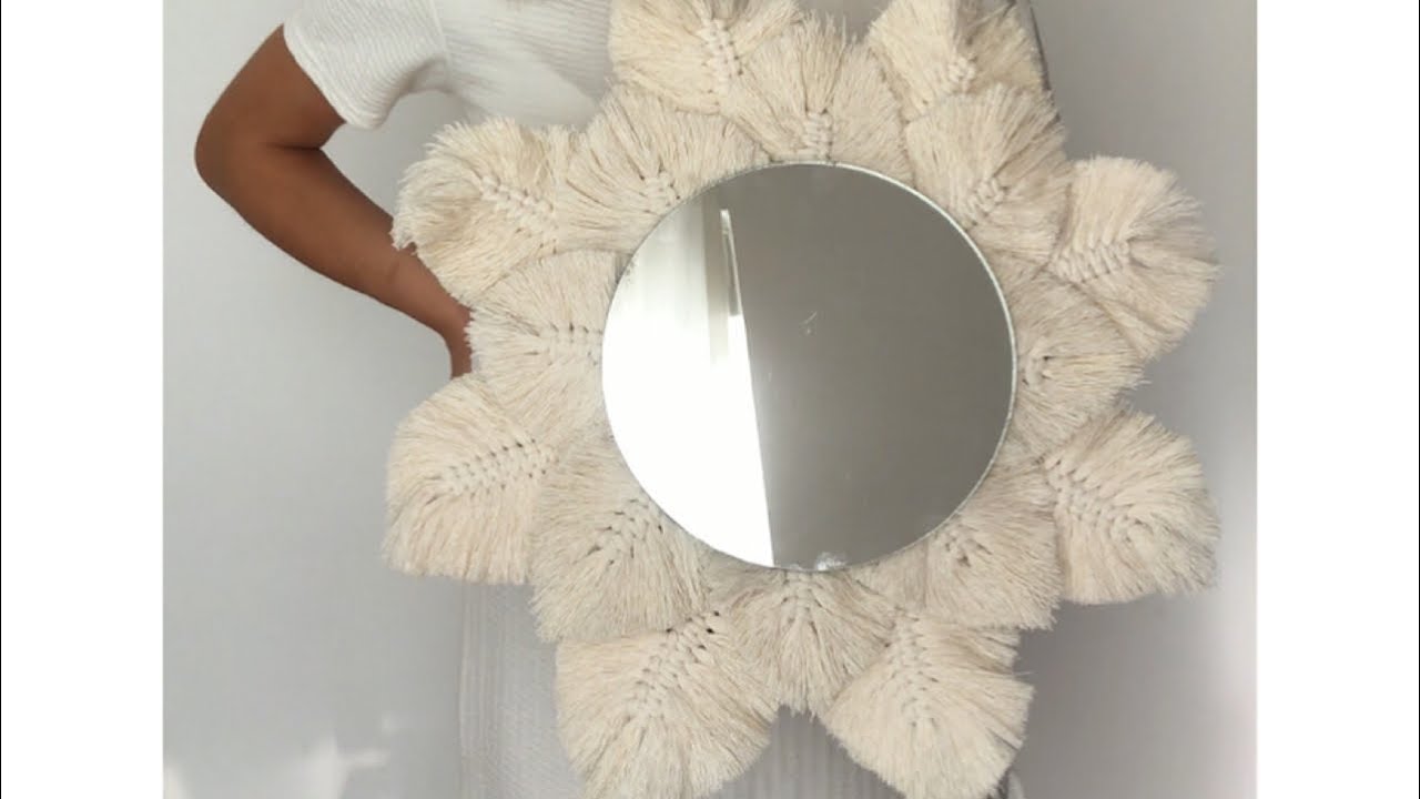 Makrome Yaprak Model Kolay Ayna Yapımı