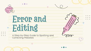 Mastering Error and Editing in CBSE English  Common Grammar Mistakes & Easy Correction Tips