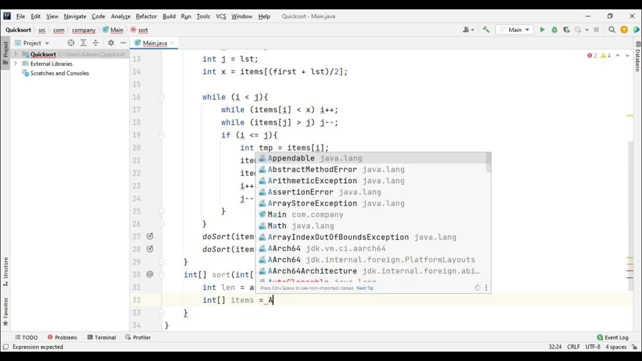 Java Quicksort, Java dasturlash tili, java - YouTube