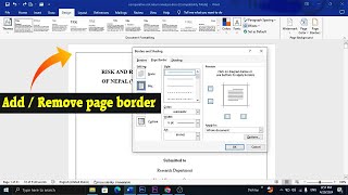 How to Add / Remove page border in MS word