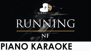 Nf - Running - Piano Karaoke Instrumental Cover With Lyrics