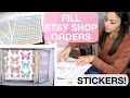 Fill & Package Etsy Orders with me Part 2 | Sticker Shop Start Up | Organize my office with me