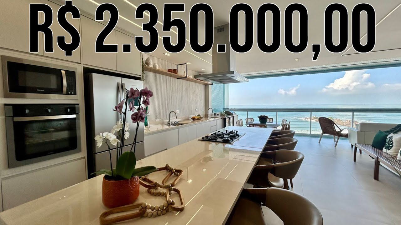 APARTAMENTO DE LUXO FRENTE TOTAL MAR NA PRAIA DAS PITANGUEIRAS EM GUARUJA 4 SUÍTES, DESIGN MODERNO