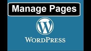How To Manage Pages In Wordpress