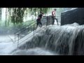 Starkes Hagelunwetter am Hölderlinturm in Tübingen