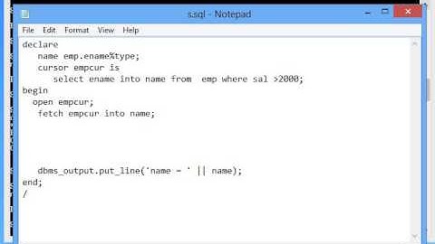 explicit Cursor :PLSQL