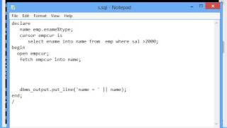 explicit Cursor :PLSQL