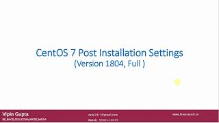Centos 7 full post installation settings
