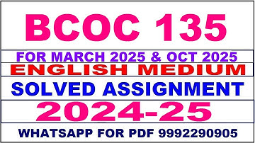 bcoc 135 solved assignment 2024-25 | bcoc 135 solved assignment in english 2025 | bcoc 135 2024-25