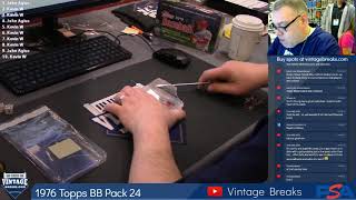 03-03-19 1976 Topps Baseball Pack 24 Break Opening Video