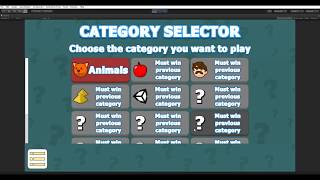 Testing Category Unlock in Trivia Quiz Game Template screenshot 5