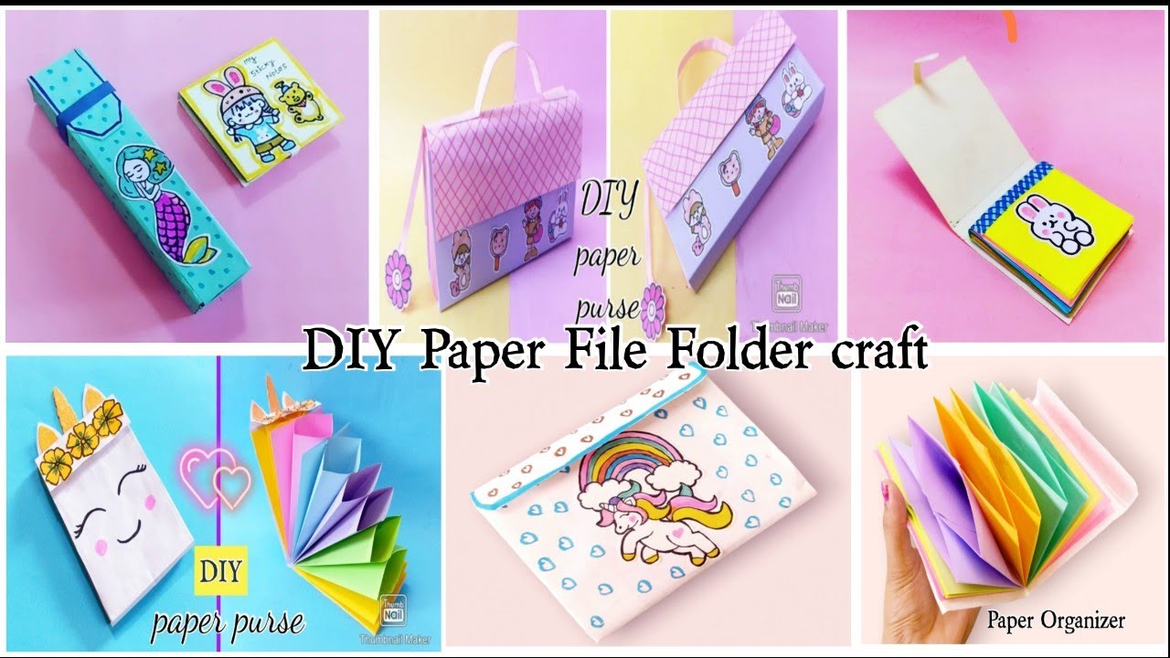 DIY paper file folder craft ideas/ easy paper organizer/ pen pencil ...