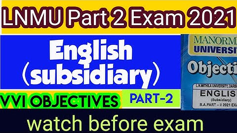 lnmu ba part 2 english important objective ba part 2 english important question english subsidiary