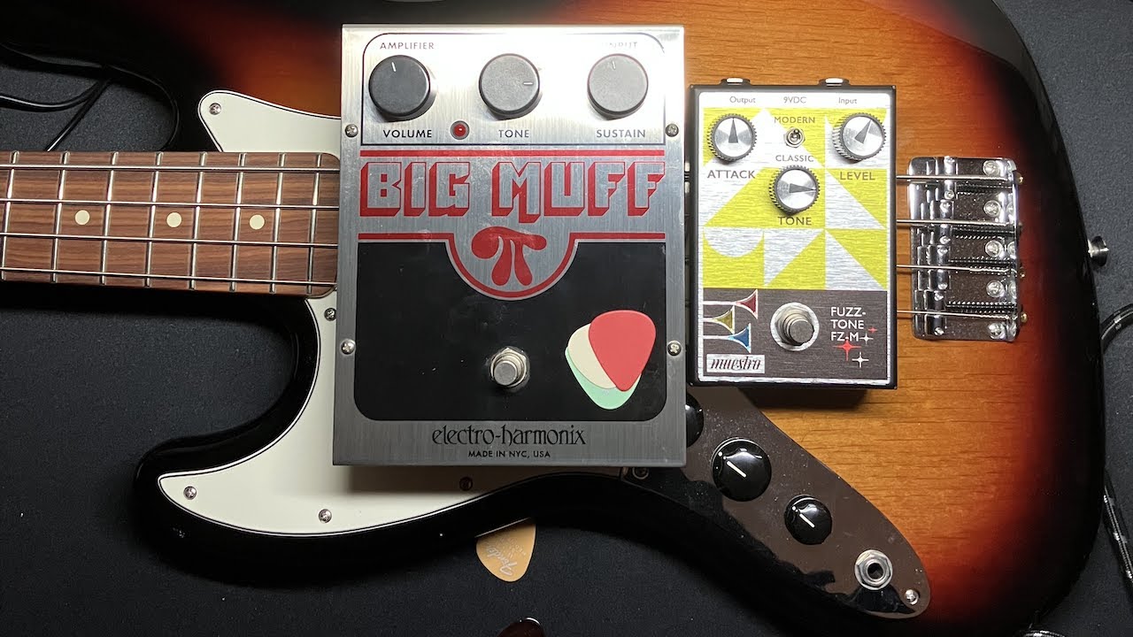 Bass guitar fuzz comparison Big Muff vs Maestro Fuzz FZM modern