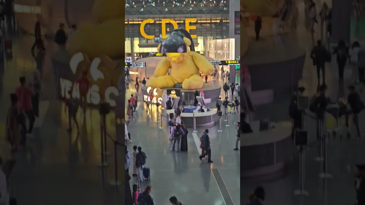 Qatar airport inside. 