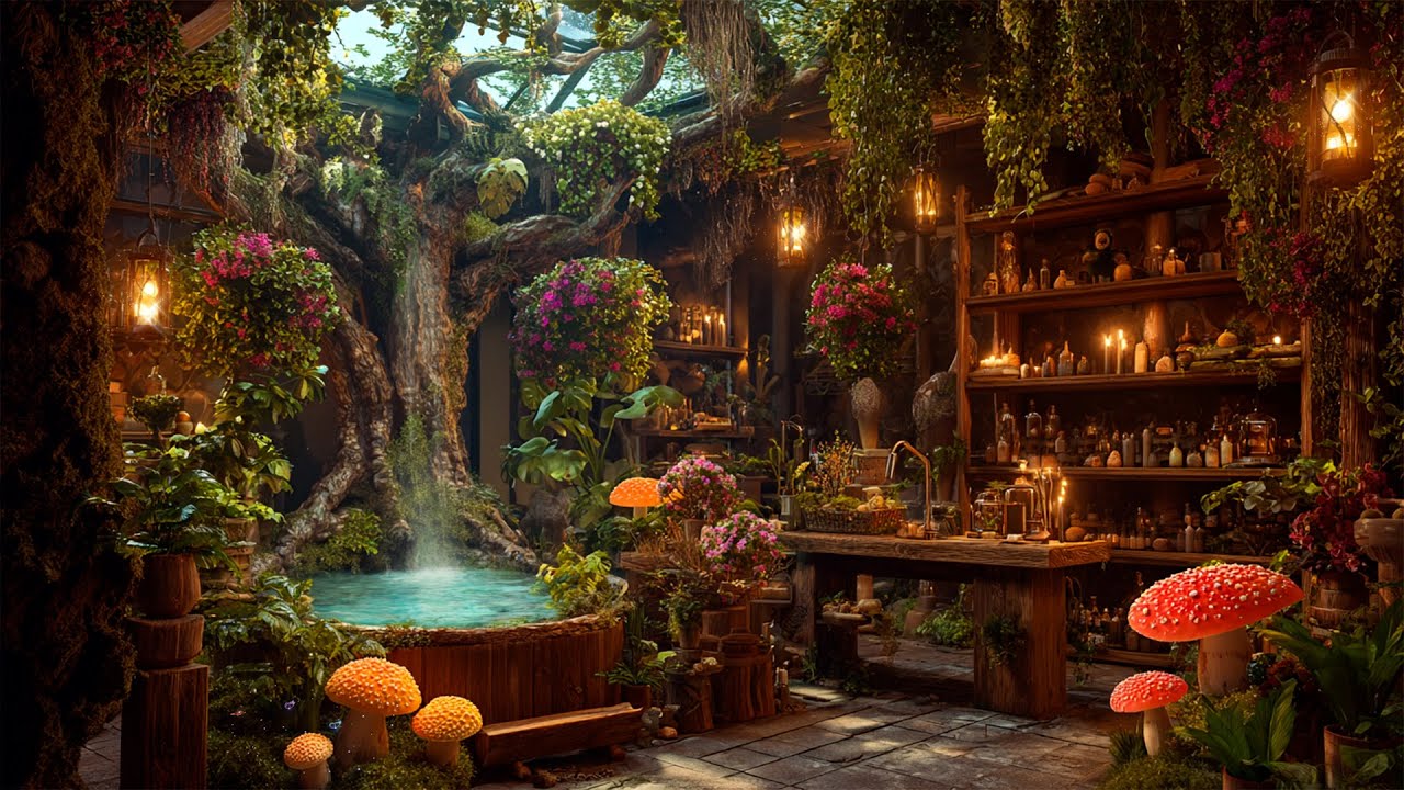 Magical Exotic Spa Plant Shop Ambient | Soft Fantasy Music Help U Inner Peace, Heal Mind, Relax Soul