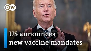 Joe Biden mandates COVID vaccinations for millions of US federal workers | DW News