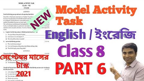 Model Activity Task Class 8 English Part 6 || English Model Activity Task Class 8 Part 6