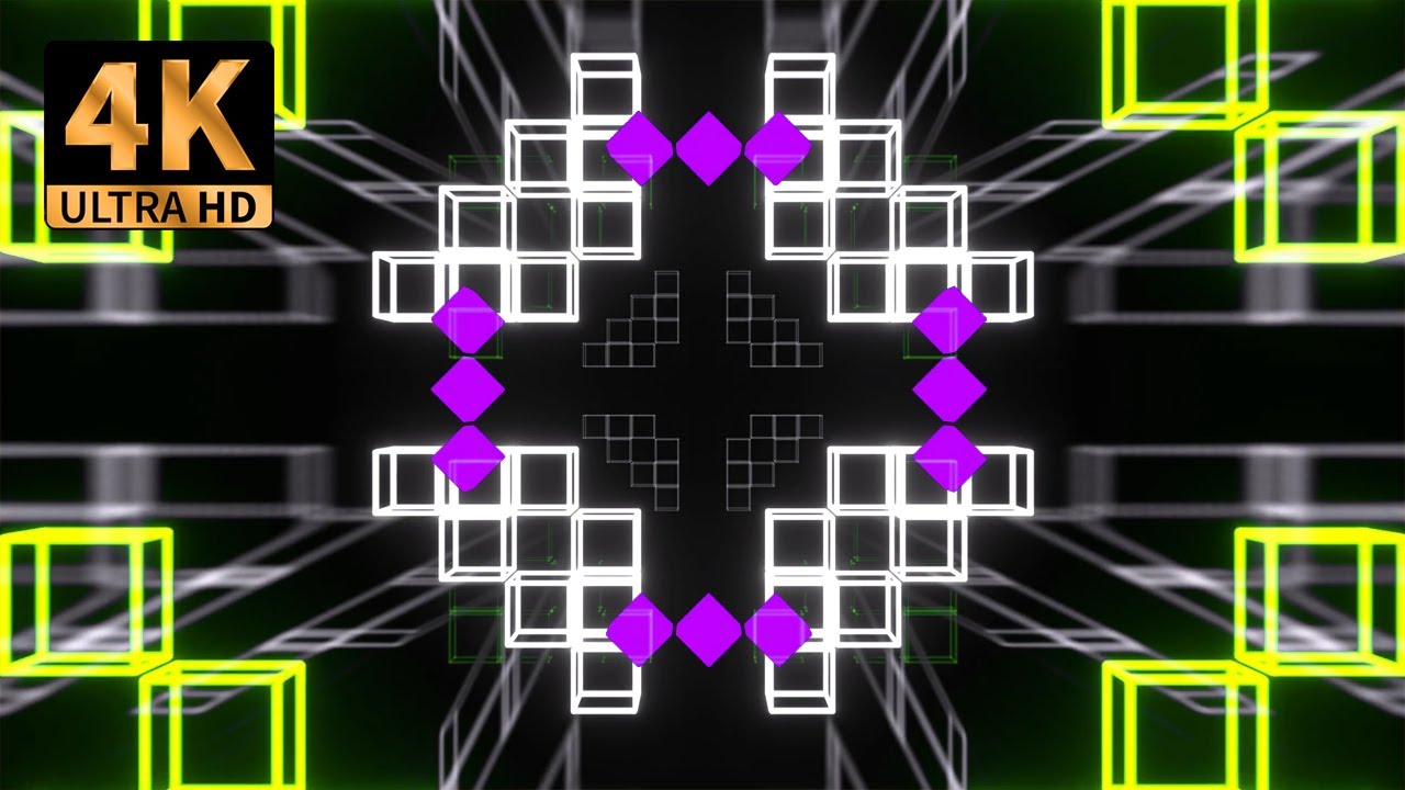 🌟 4K VJ Loop 🌟 Neon Pink and Yellow 🌟 Techno Laser DJ Visuals 🌟 No ...