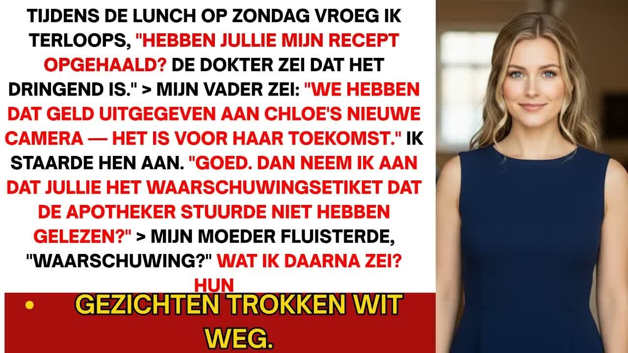 Het was een doordeweekse zondag tijdens de lunch toen ik vroeg of mijn vader mijn medicijnen had opgehaald. Zijn antwoord deed de grond onder me wegzakken: „Oh, we hebben dat geld gebruikt om de...