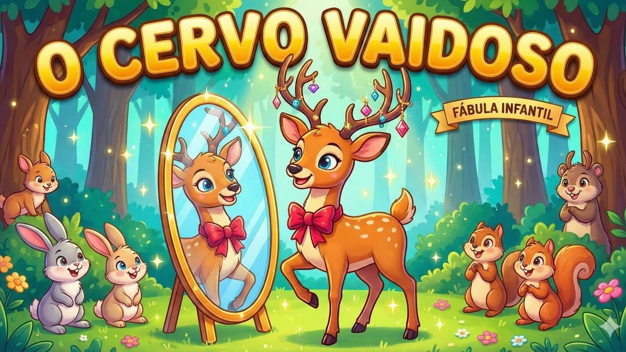 🦌 O Cervo e o Espelho da Água 🌊 | Fábula Infantil com Moral ✨ Histórias para Crianças