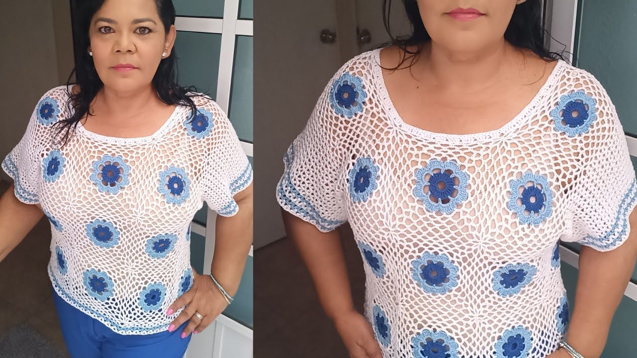Blusa a crochet fresca parte 2 #blusascrochet #blusasnorma #crochet