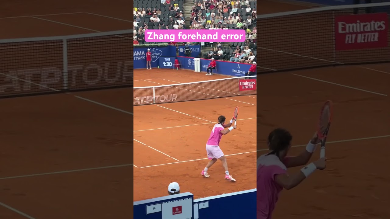 Zhang Zhizhen hits a forehand long vs Thiago Seyboth Wild ATP Hamburg 