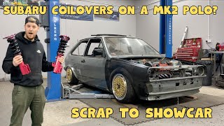 Fitting Mk1 Golf Hubs &amp; Subaru Coilovers  - VW Polo Coupe - Scrap To Showcar - Episode 8