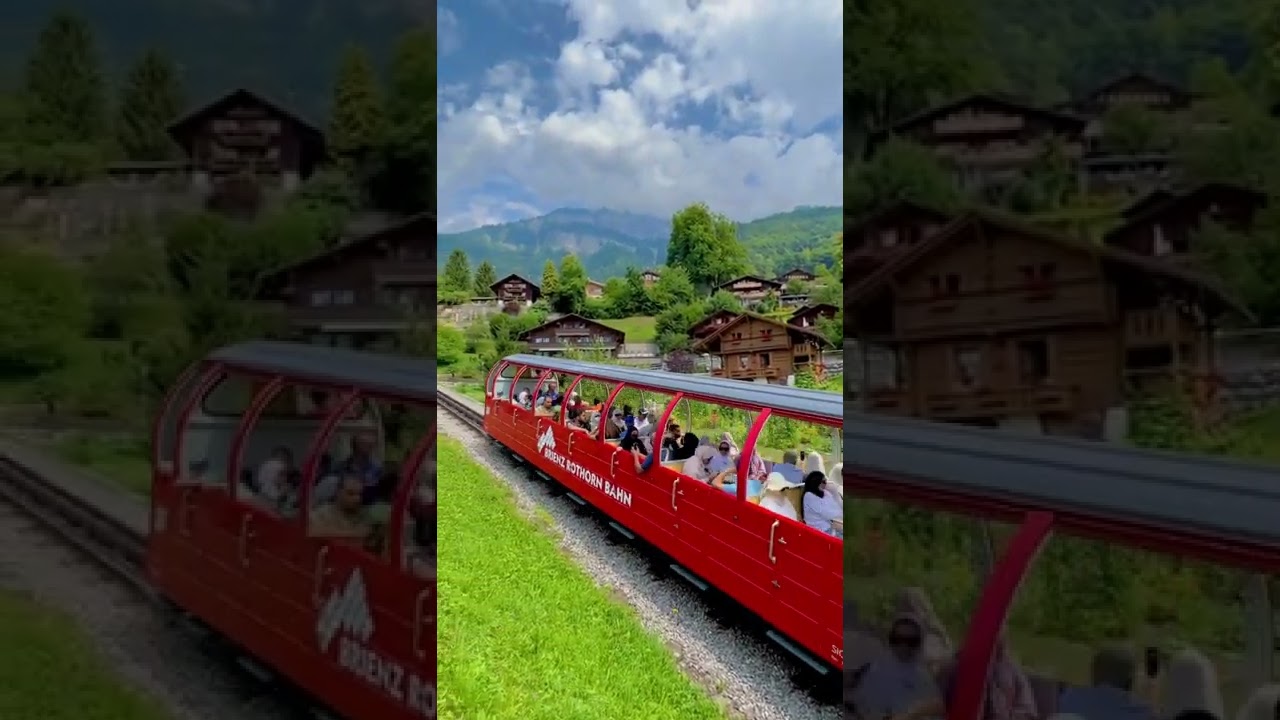 ⁣Vacations in Brienz Switzerland 🇨🇭#switzerland #shorts #nature #trains #travel