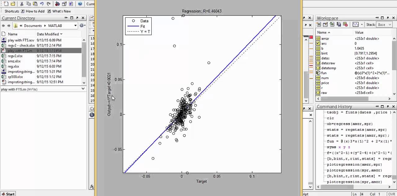 Command used in MATLAB for Regression - YouTube