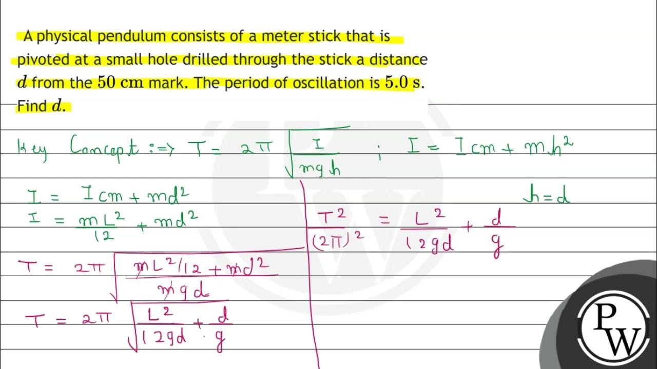 A physical pendulum consists of a meter stick that is pivoted at a