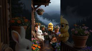 "I just want to sit here forever. #MountainVibes #ChaiTime #CozyAnimation #RainyDay #AnimationArt