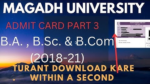 How to download magadh University Part 3 admit card || MU Admit card kaise download kare