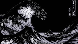 The Great Wave of Kanagawa Black and white Wallpaper Engine