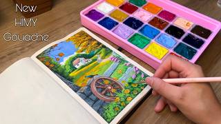 New HIMY Gouache Palette Unboxing | Gouache Landscape Painting