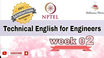 TECHNICAL ENGLISH FOR ENGINEERS WEEK 2 ANSWERS l NPTEL SWAYAM SOLUTION l #nptel #nptelanswer