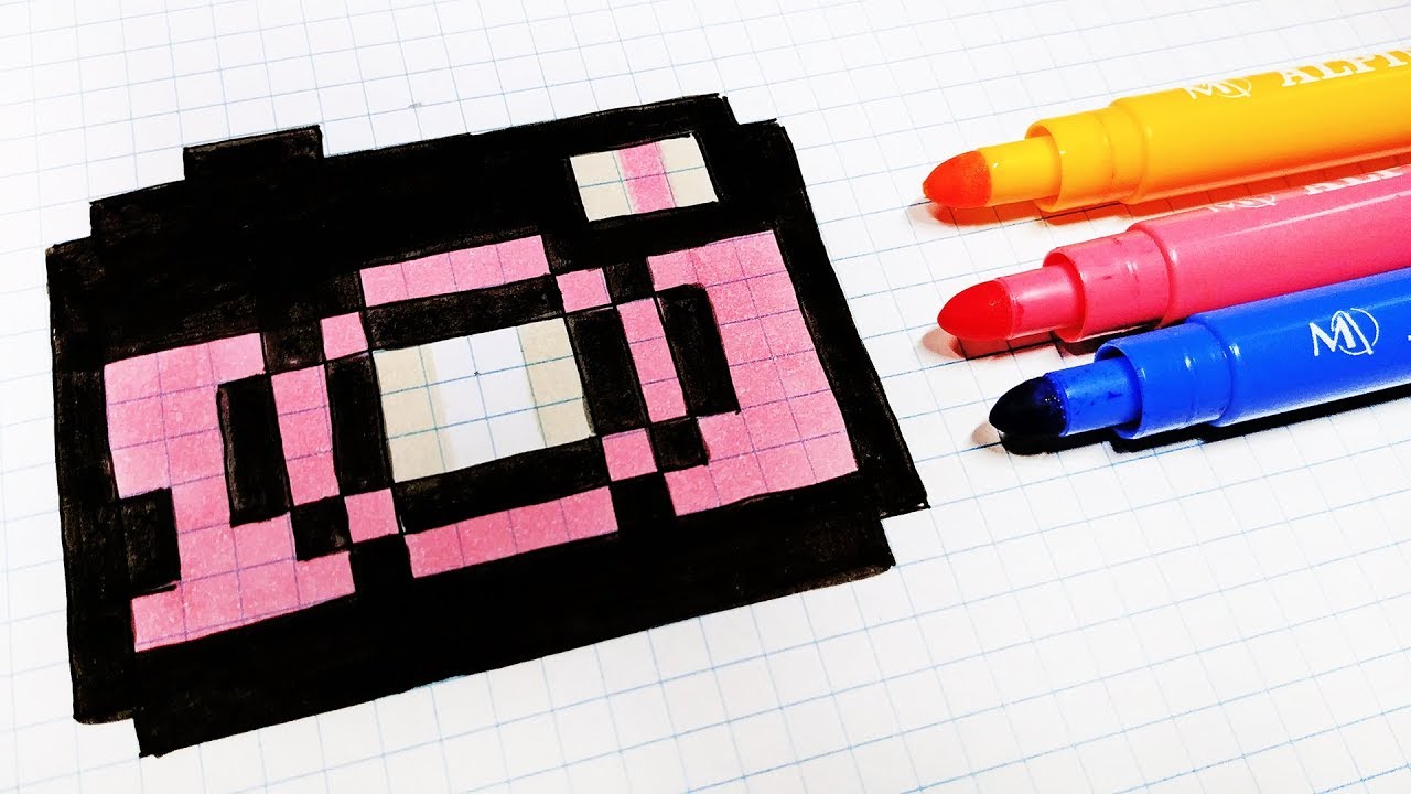 Handmade Pixel Art How To Draw a camera pixelart YouTube