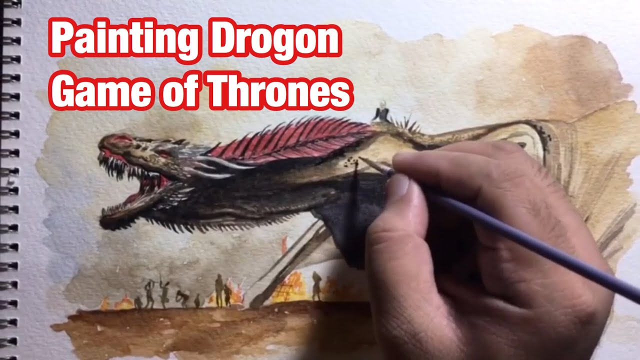 Drogon - Watercolor Painting (Game of Thrones)