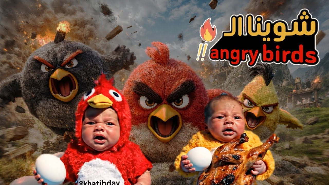 🐦😡 رحله إلى عالم angry birds الواقعي | فلوق توأم الذكاء الاصطناعي الورعان فليحان وحميدان 😱😱