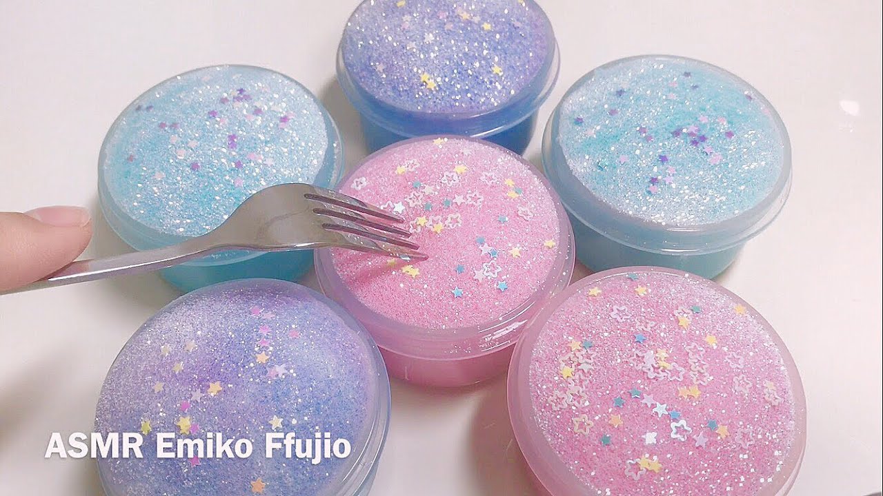 【ASMR】🍭マカロン風アイスバーグスライム🍦【音フェチ】❕金属音❕마카론풍아이스바그스라임  Macaroon iceberg slime No talking ASMR